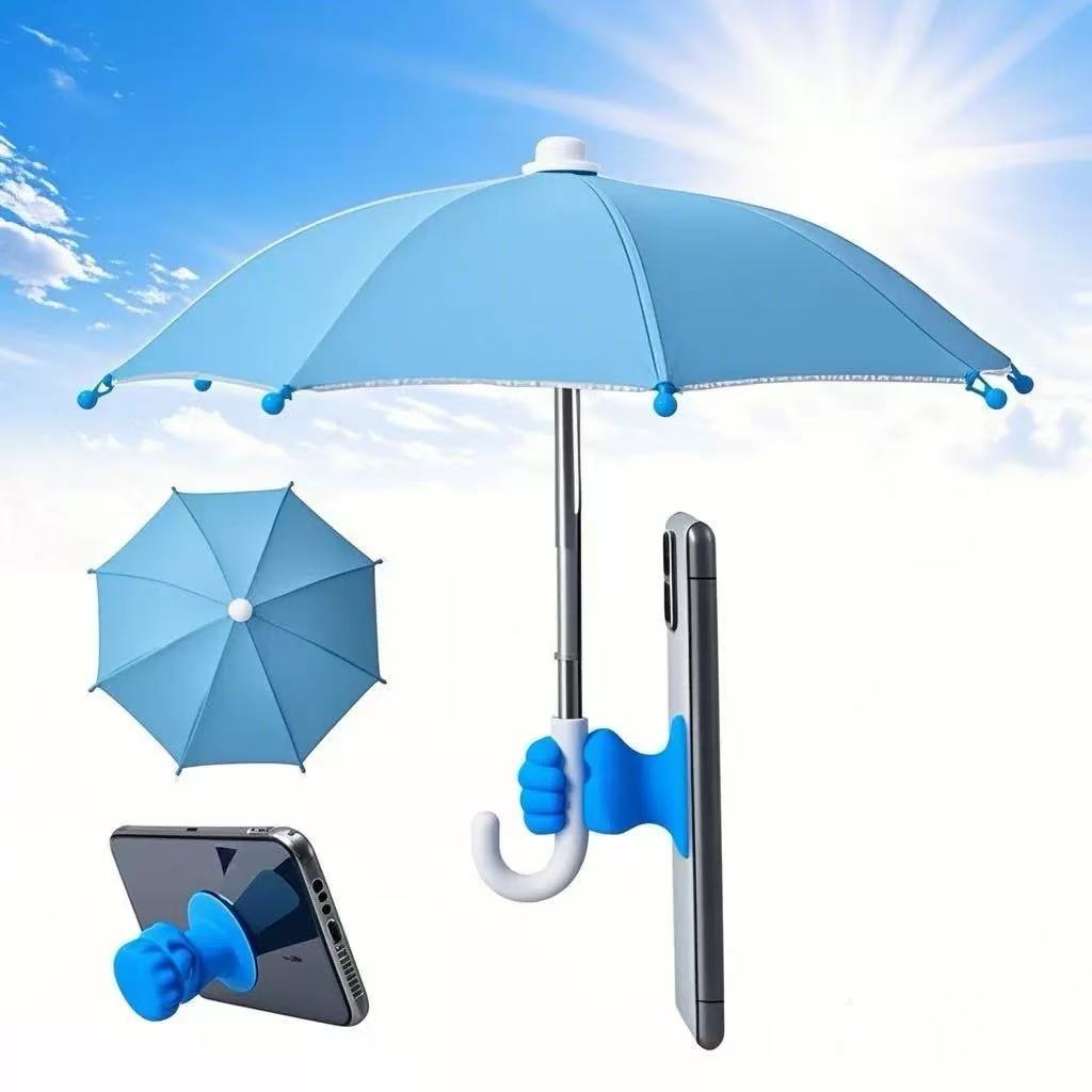 Creative Motorcycle Fist Mini Umbrella – Sun & Rain Protection for Phones