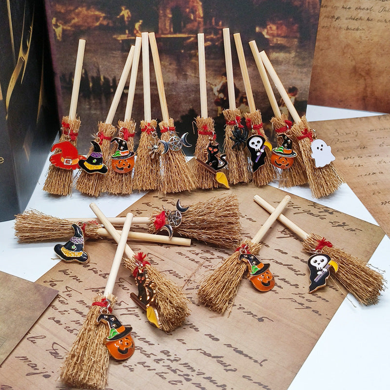 Mystical Mini Witch Broom Festival PVC Hanging Pendant