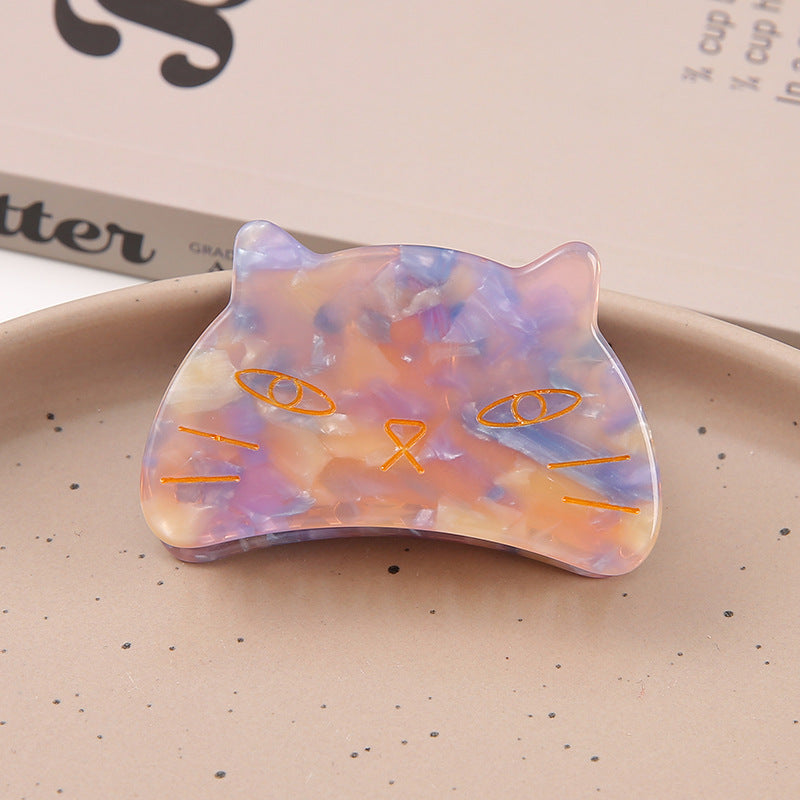 Cute cat hair clip, paw-shaped hair clip for girls, acetate fiber hair clip for women.