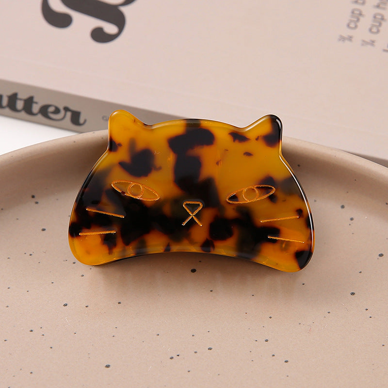 Cute cat hair clip, paw-shaped hair clip for girls, acetate fiber hair clip for women.