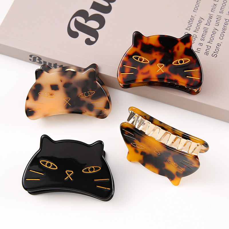 Cute cat hair clip, paw-shaped hair clip for girls, acetate fiber hair clip for women.