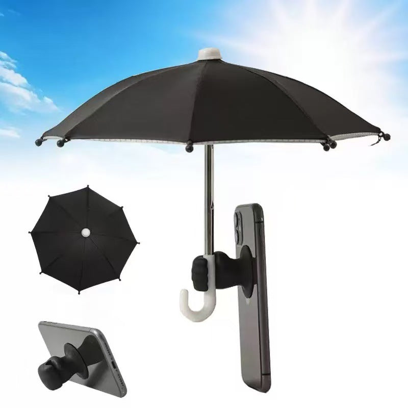 Creative Motorcycle Fist Mini Umbrella – Sun & Rain Protection for Phones