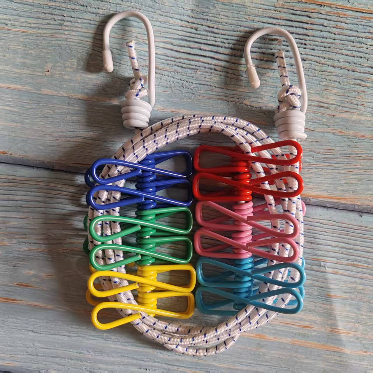 Portable Outdoor Clothesline with 12 Clips
