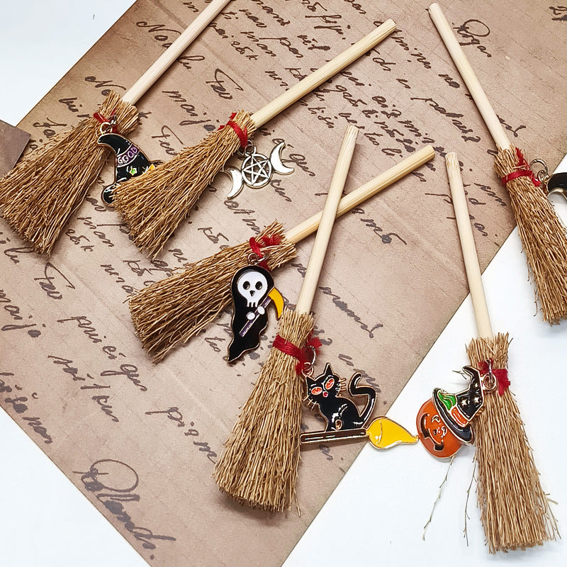 Mystical Mini Witch Broom Festival PVC Hanging Pendant