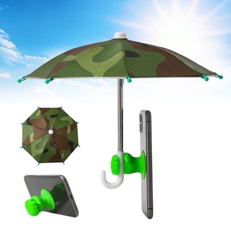 Creative Motorcycle Fist Mini Umbrella – Sun & Rain Protection for Phones