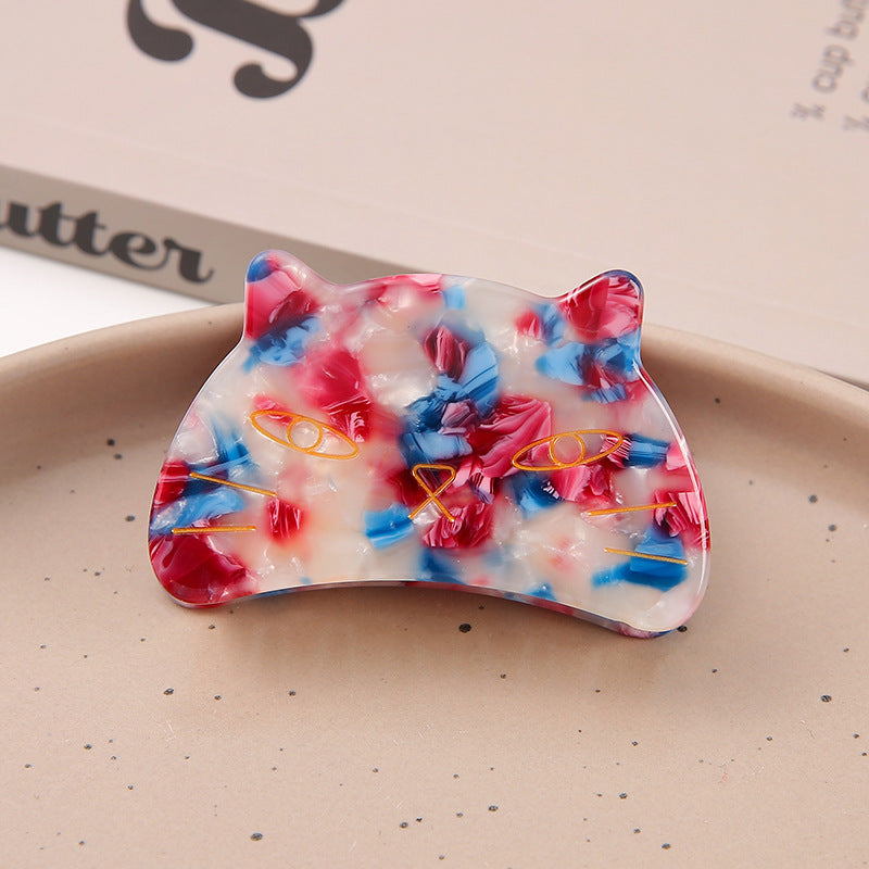 Cute cat hair clip, paw-shaped hair clip for girls, acetate fiber hair clip for women.