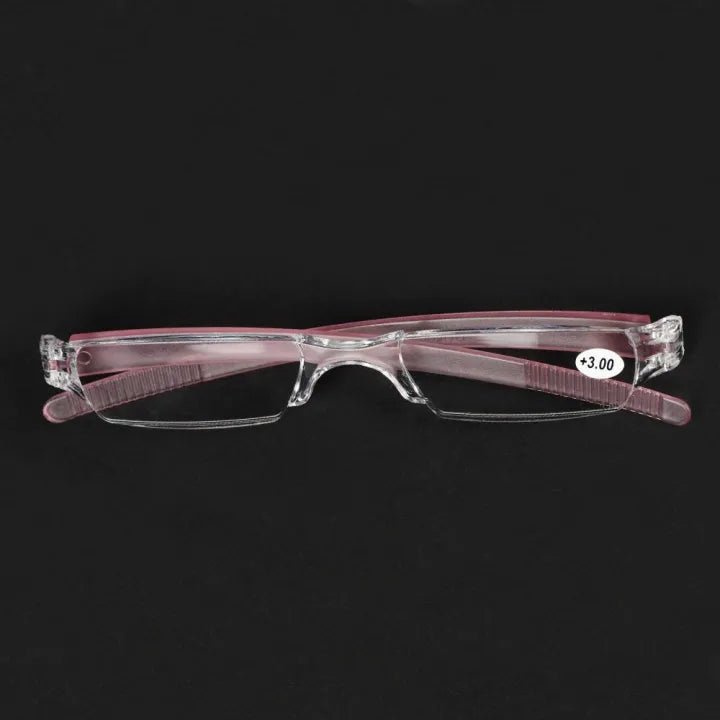 Ultra-Light Transparent Resin Reading Glasses with Pen Holder
