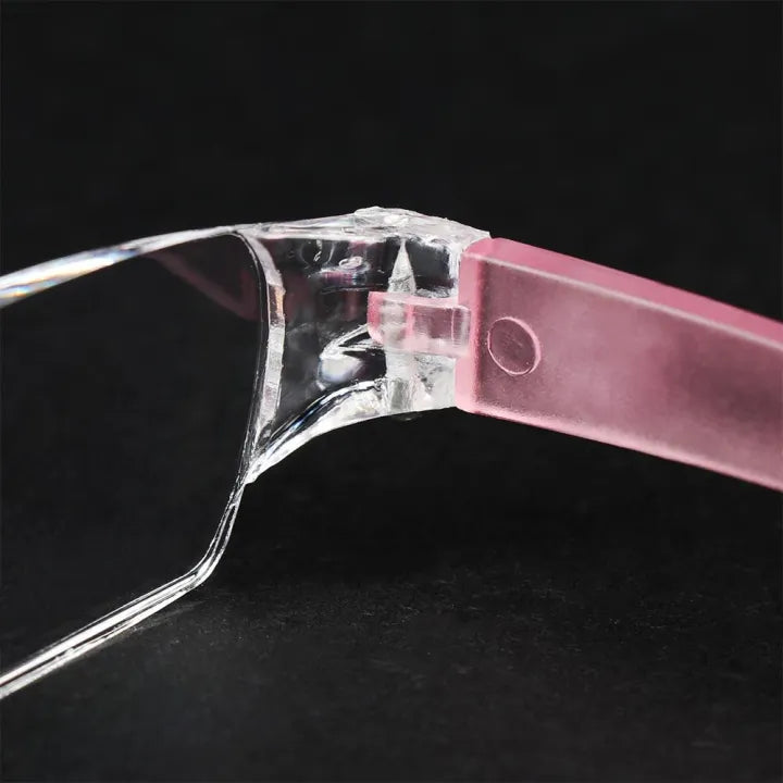 Ultra-Light Transparent Resin Reading Glasses with Pen Holder