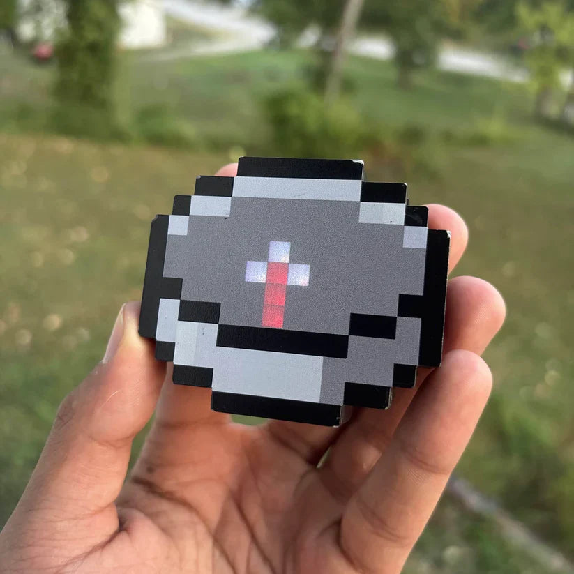Minecraft-Style Pixel Compass Keychain